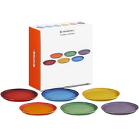 22 cm - Le Creuset Rainbow Coupe Piatto Frutta Colori Assortiti In Gres Vetrificato Set 6 Pz