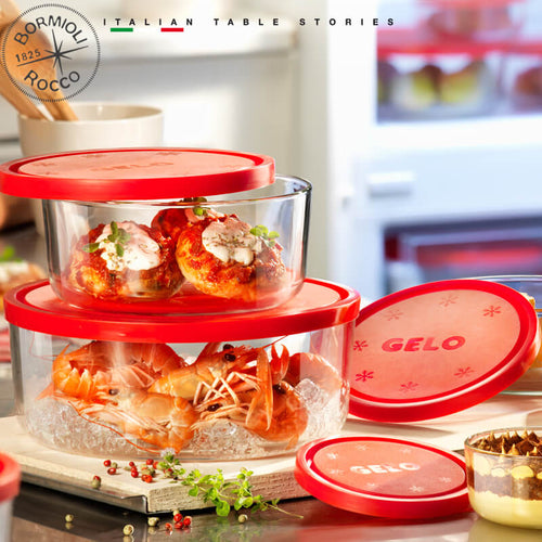 Bormioli Rocco Gelo Set Contenitori Per Alimenti In Vetro Set 3 Pz