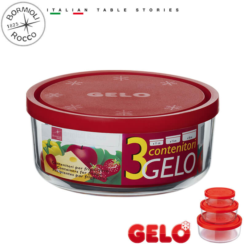 Bormioli Rocco Gelo Set Contenitori Per Alimenti In Vetro Set 3 Pz