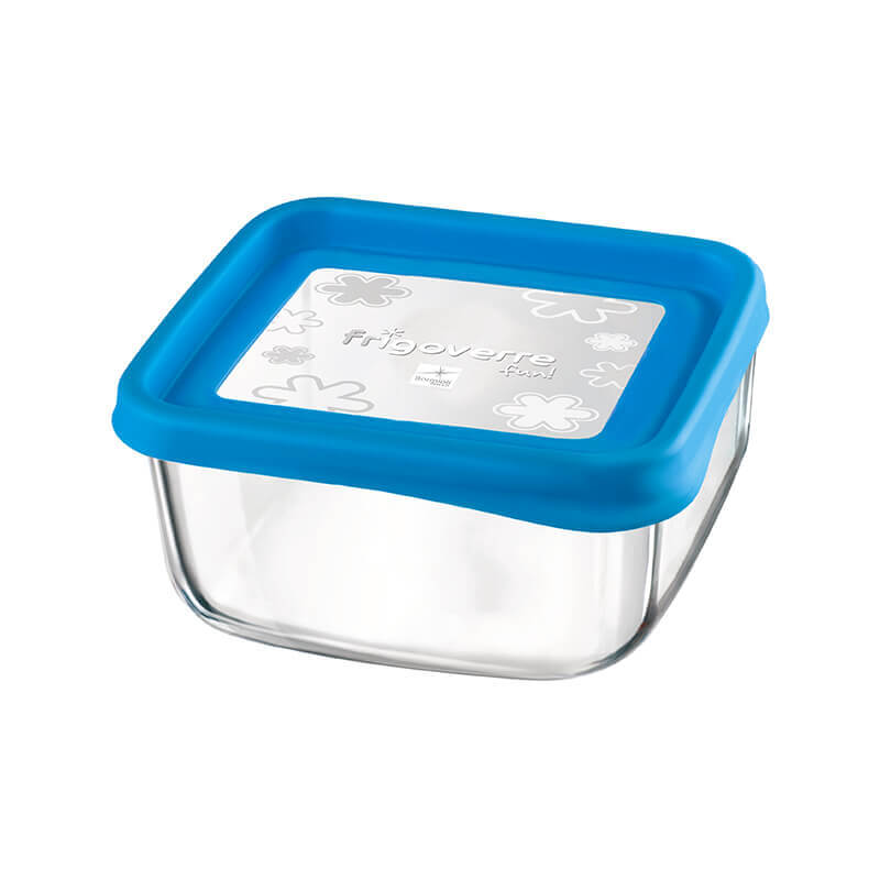 15X15 Cm Bormioli Rocco Frigoverre Fun Contenitore Per Alimenti Quadrato In Vetro