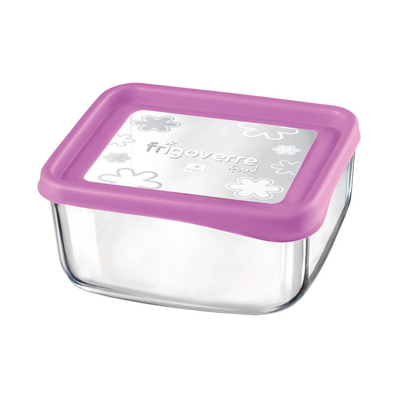 19X19 Cm Bormioli Rocco Frigoverre Fun Contenitore Per Alimenti Quadrato In Vetro