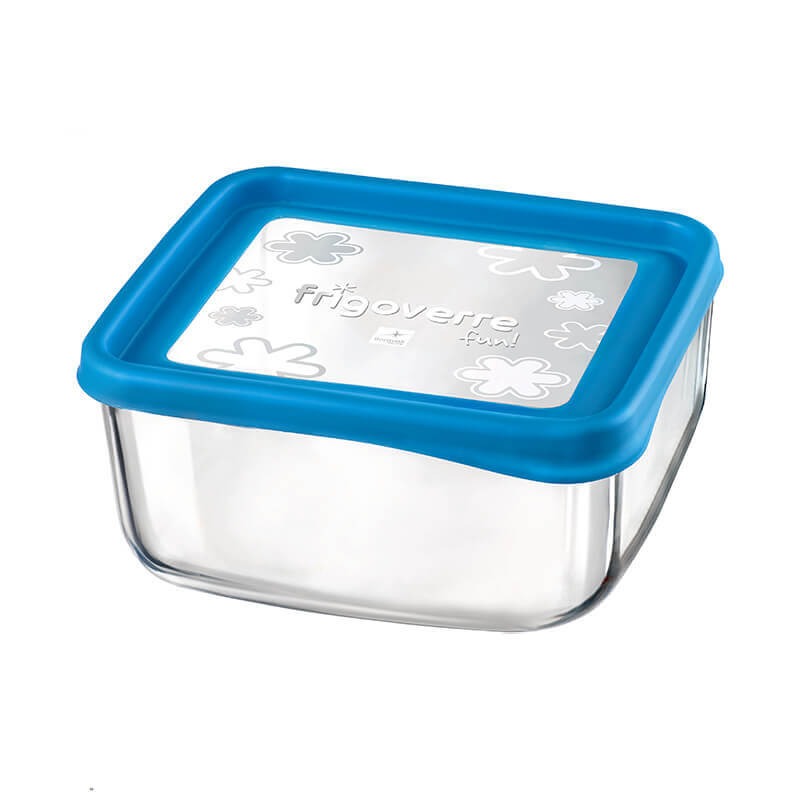 19X19 Cm Bormioli Rocco Frigoverre Fun Contenitore Per Alimenti Quadrato In Vetro