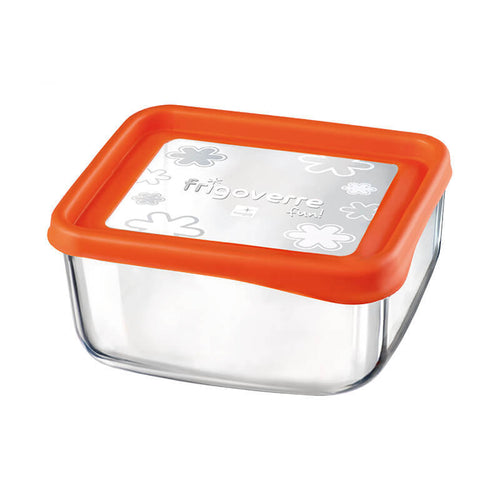 19X19 Cm Bormioli Rocco Frigoverre Fun Contenitore Per Alimenti Quadrato In Vetro
