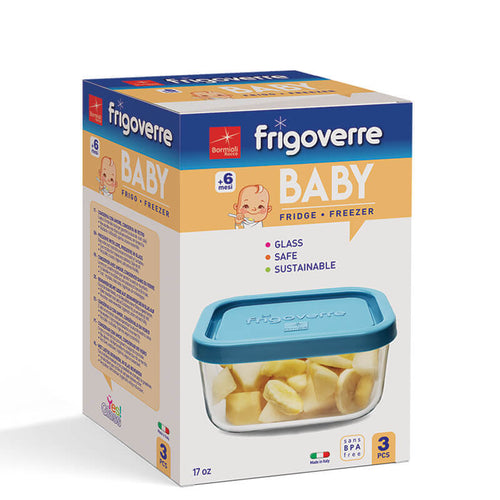 13X10 Cm Bormioli Rocco Frigoverre Classic Contenitore Per Alimenti Rettangolare Set 3 Pz