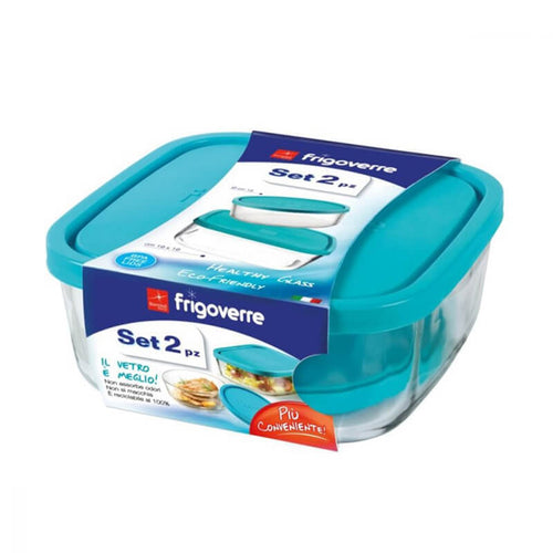 Bormioli Rocco Frigoverre Classic Contenitore Per Alimenti Grande In Vetro Temperato Set 2 Pz