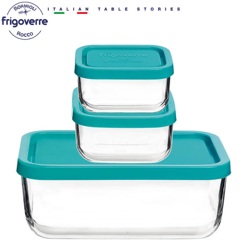 Bormioli Rocco Frigoverre Classic Contenitore Per Alimenti Rettangolare Set 3 Pz