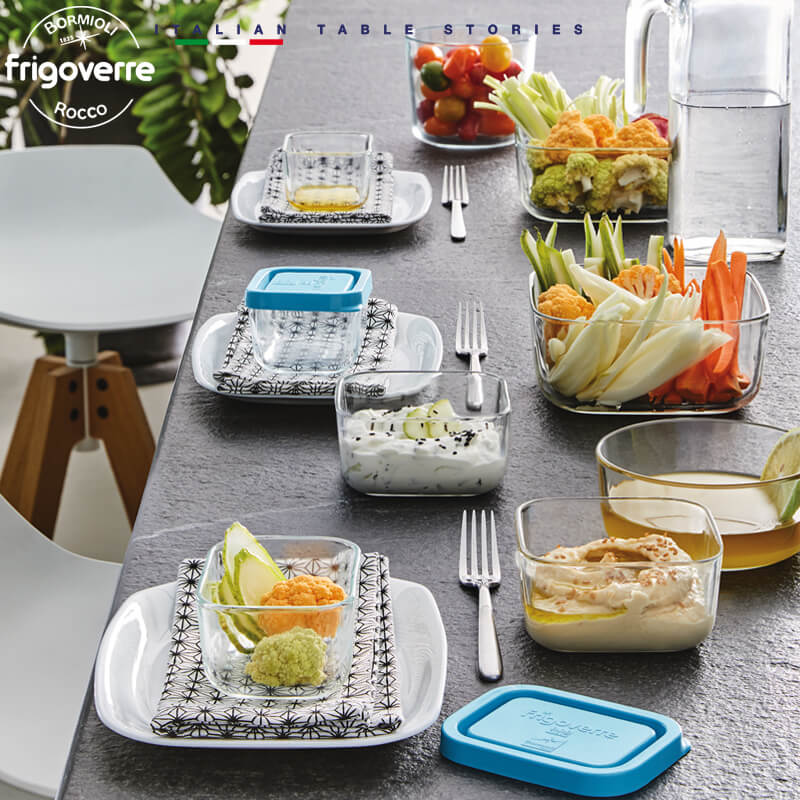 19X19 Cm Bormioli Rocco Frigoverre Classic Contenitore Per Alimenti Quadrato