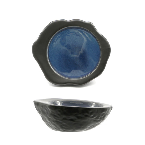 24.5x20.5 cm - Madeira Coppetta Effetto Pietra In Porcellana Set 2 Pz