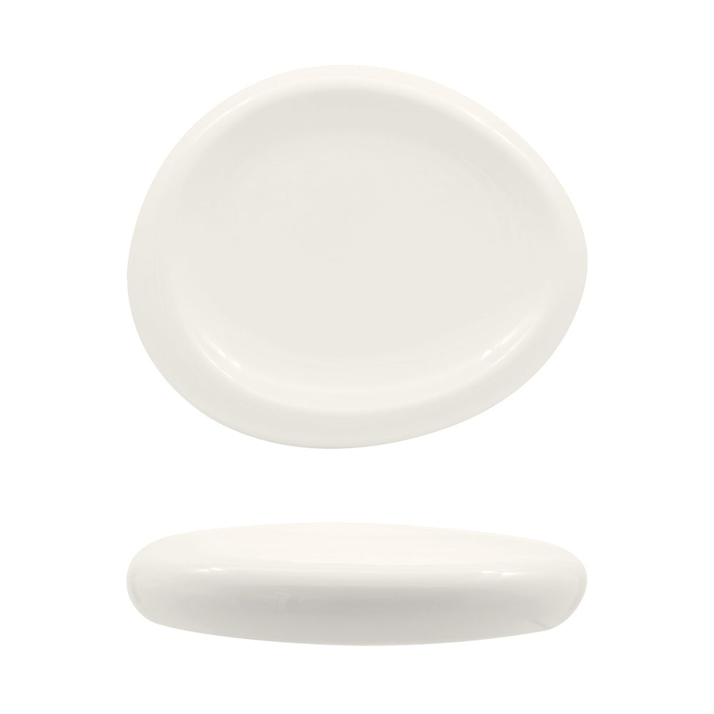 20.6 cm - Selecta Piatto Presentazione Alto Ovale In Porcellana Set 6 Pz