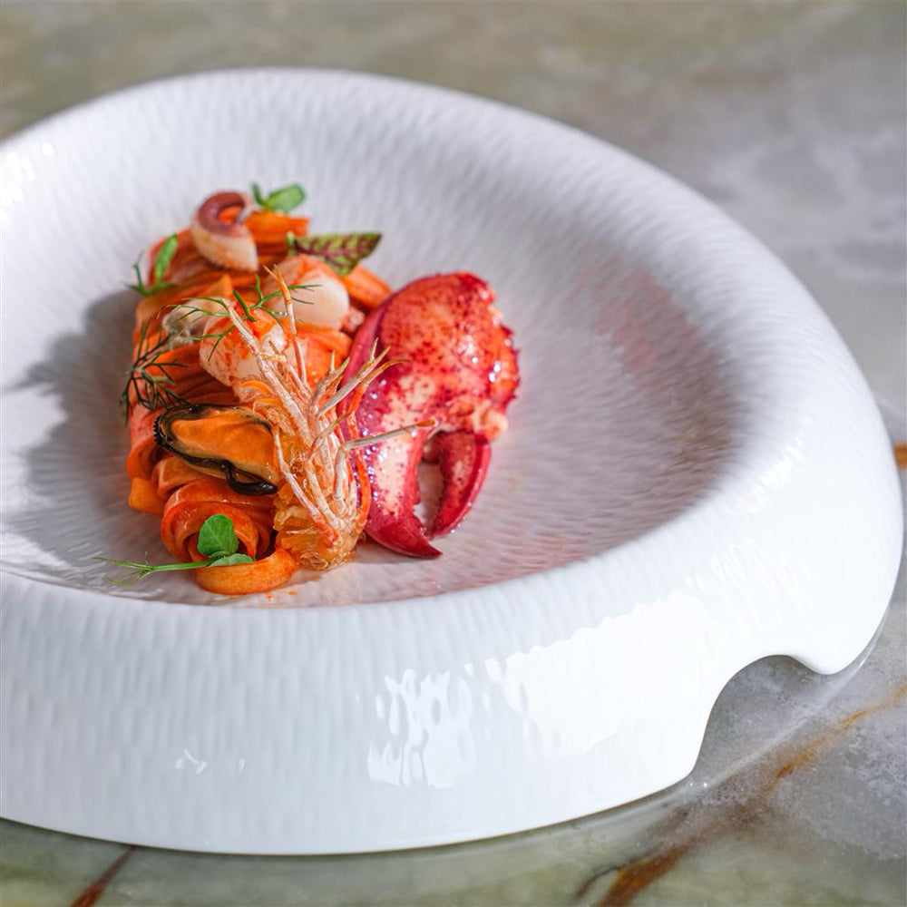 26.5x26 cm - Volcan Piatto Presentazione In Porcellana Set 3 Pz