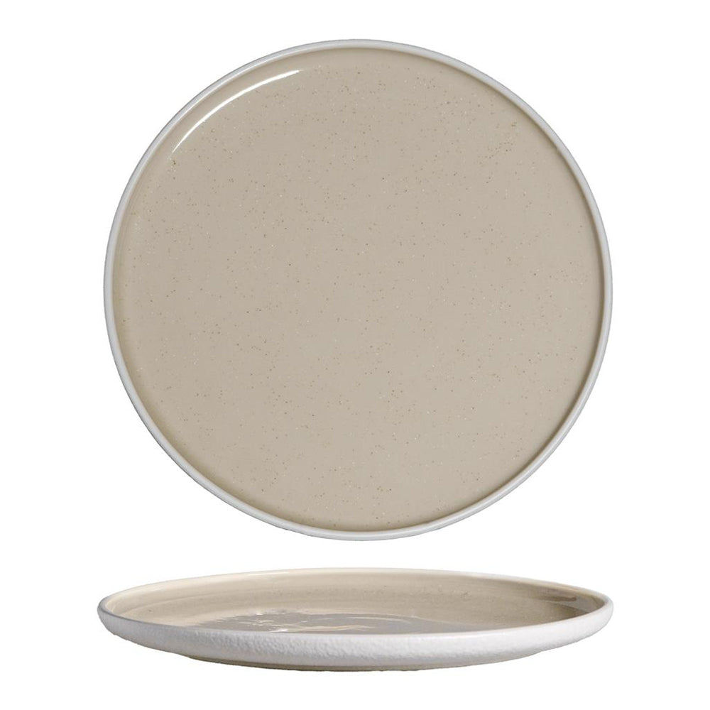 27 cm - Alberoshop Sandy Piatto Piano In Stoneware Set 4 Pz