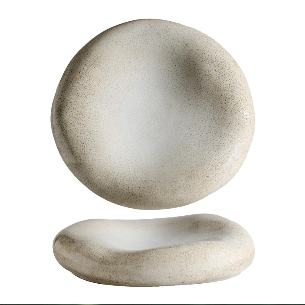 16.5 cm - Alberoshop Stone Piatto Presentazione Cuscino In Stoneware Set 3 Pz