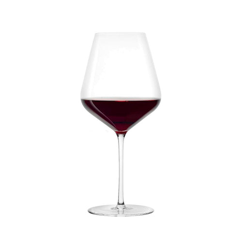 82 Cl Stolzle Lausitz Starlight Calice Vino Rosso Burgundy In Vetro Set 6 Pezzi