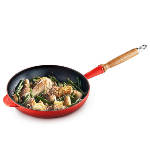 24 Cm Le Creuset Tradition Padella In Ghisa Smaltata Con Manico In Legno