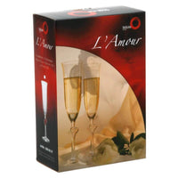 17 5 Cl Stolzle Lausitz L Amour Calice Flute In Vetro Set 2 Pezzi
