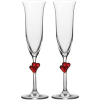 17 5 Cl Stolzle Lausitz L Amour Calice Flute In Vetro Set 2 Pezzi