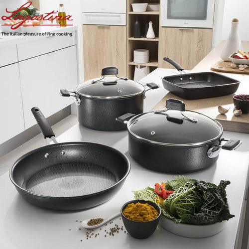 Lagostina Tempra Titanium Extreme Casseruola Alta Antiaderente In Alluminio Con Coperchio