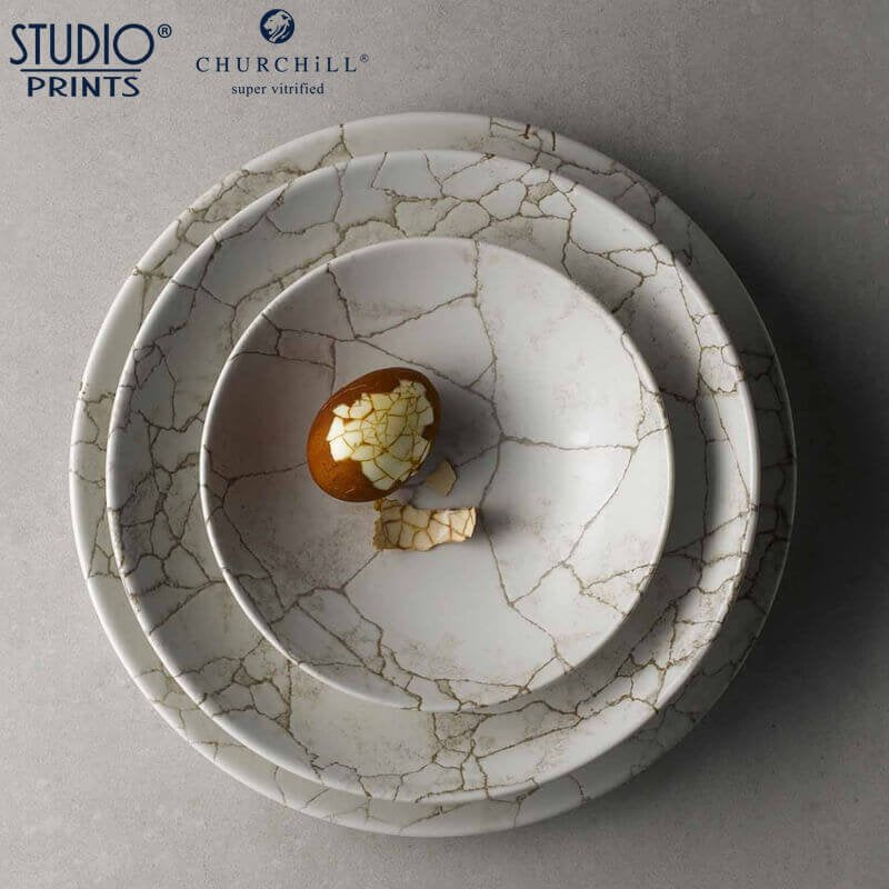 24 8 Cm Churchill Studio Prints Kintsugi Piatto Fondo In Porcellana Vetrificata