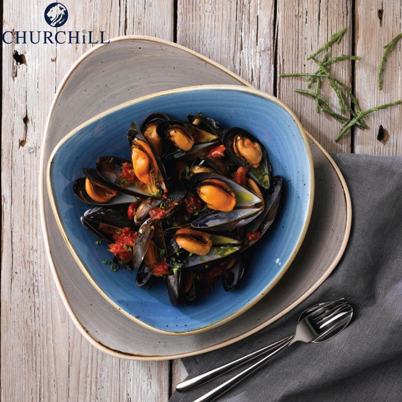 Churchill Stonecast Servizio Piatti Triangolare In Porcellana Vetrificata Set 12 Pz