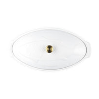 34 cm - Le Creuset Tradition Pesciera Ovale Con Coperchio In Gres Vetrificato