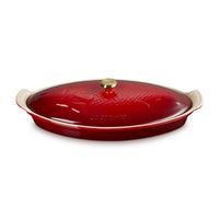 34 cm - Le Creuset Tradition Pesciera Ovale Con Coperchio In Gres Vetrificato