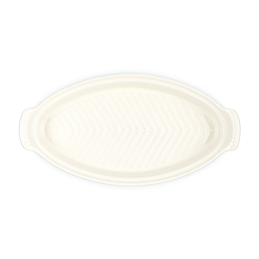 34 cm - Le Creuset Tradition Pesciera Ovale Con Coperchio In Gres Vetrificato