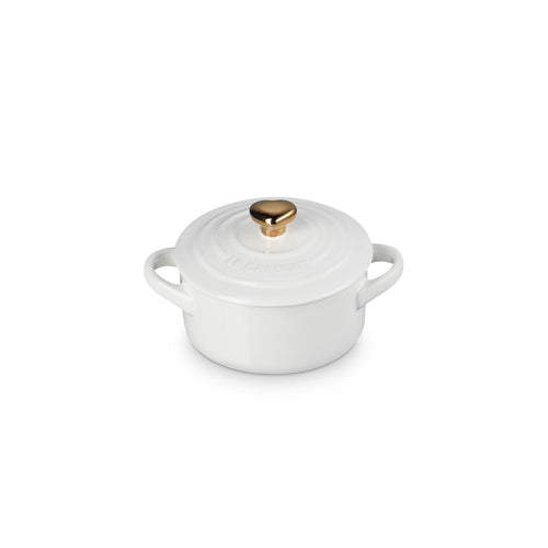 10 cm - Le Creuset Mini Cocotte Con Pomolo Cuore In Gres Vetrificato