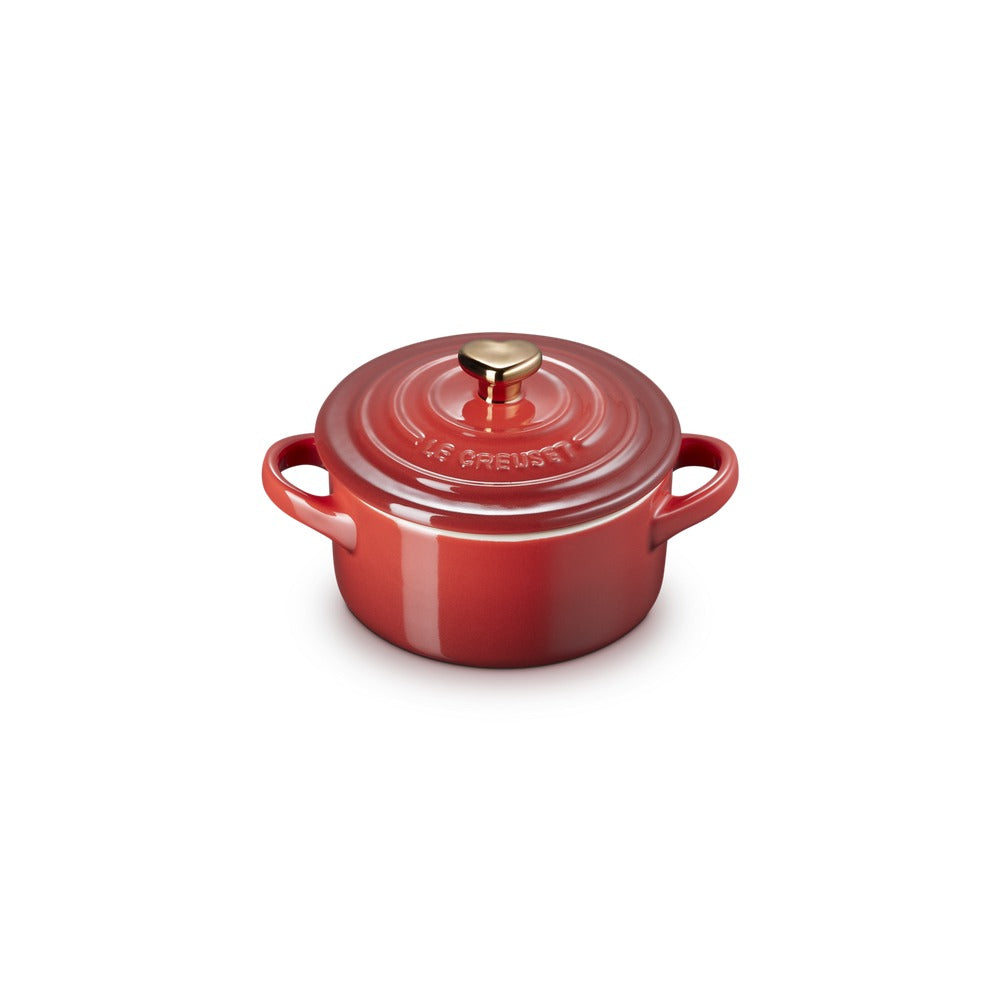 10 cm - Le Creuset Mini Cocotte Con Pomolo Cuore In Gres Vetrificato