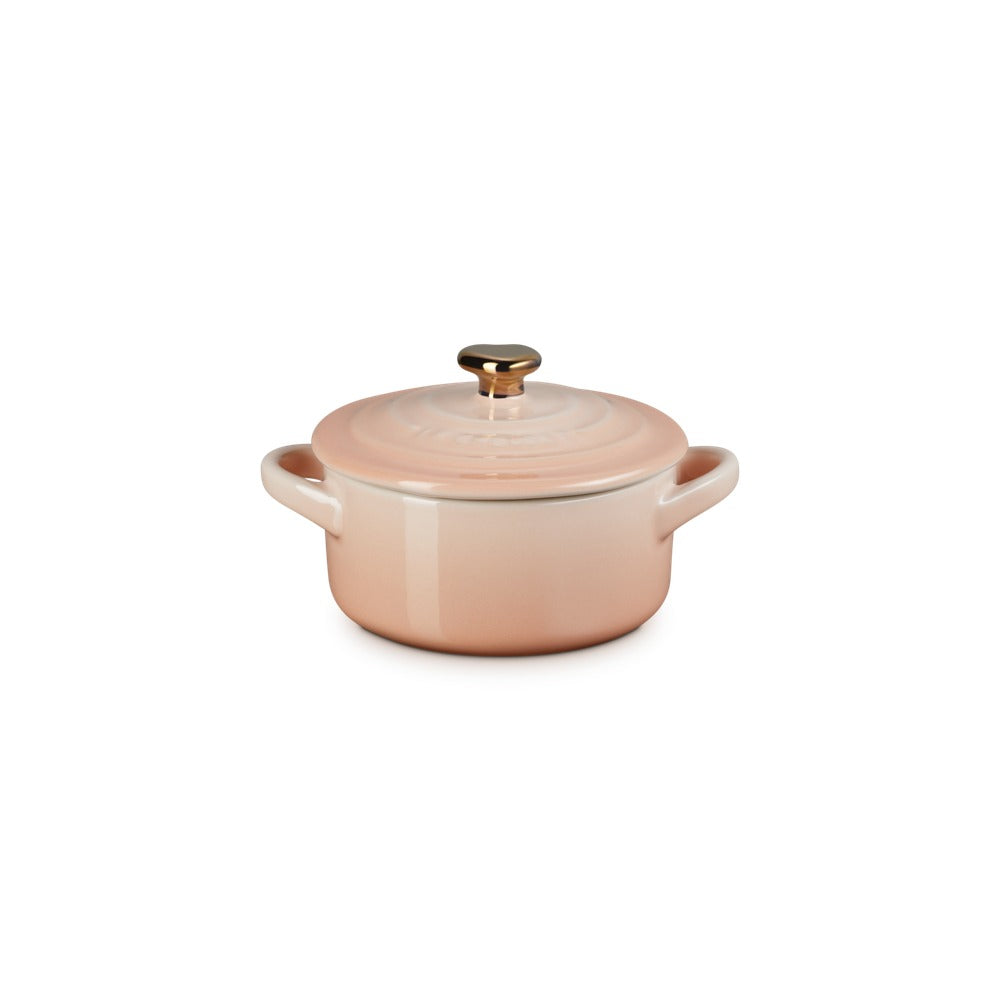10 cm - Le Creuset Mini Cocotte Con Pomolo Cuore In Gres Vetrificato