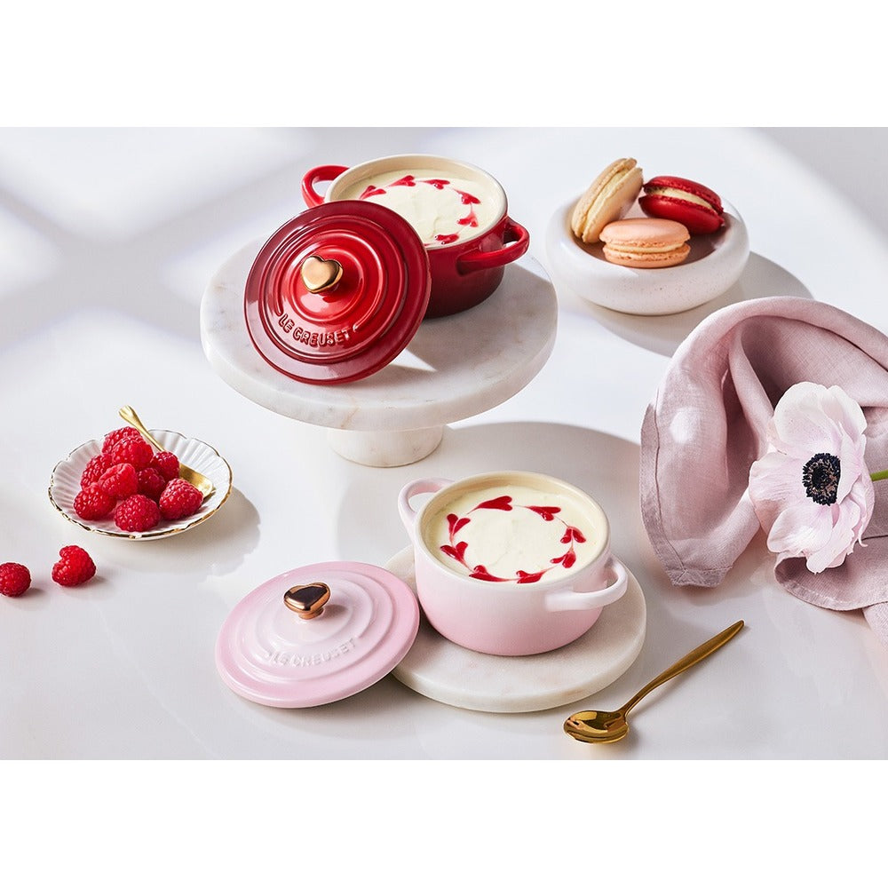 10 cm - Le Creuset Mini Cocotte Con Pomolo Cuore In Gres Vetrificato