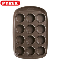 12 Forme Pyrex Asimetria Stampo Muffin Antiaderente Con Presa Facile