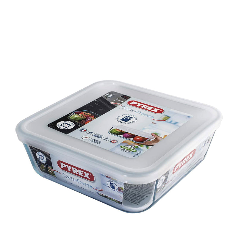 Pyrex Cook And Freeze Contenitore Per Alimentiquadrato In Vetro Borosilicato