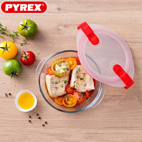 Pyrex Cook And Heatcontenitore Per Alimenti Rotondo In Vetro Borosilicato Con Coperchio Con Valvola A Vapore