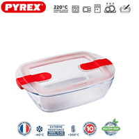 Pyrex Cook And Heatcontenitore Per Alimenti Rettangolare In Vetro Borosilicato Con Coperchio Con Valvola A Vapore