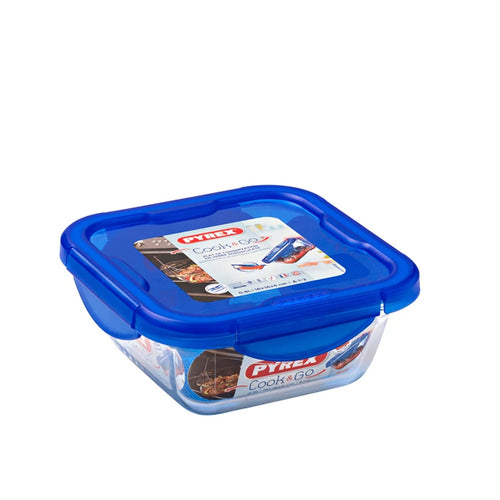 Pyrex Cook And Go Contenitore Per Alimenti Ermetico Quadrato In Vetro Borosilicato