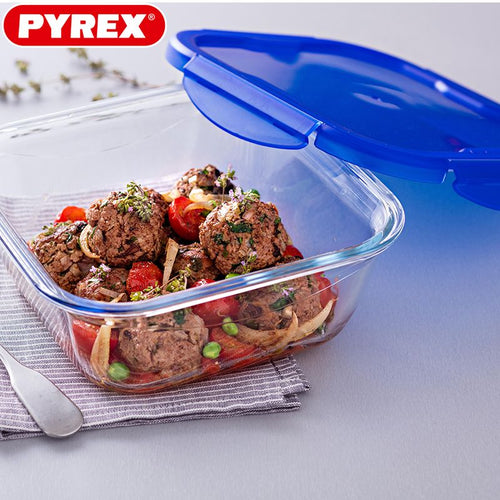 Pyrex Cook And Go Contenitore Per Alimenti Ermetico Quadrato In Vetro Borosilicato