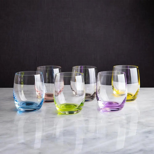 30 Cl Crystalex Bohemia Rainbow Bicchiere Acqua In Vetro Set 6 Pezzi