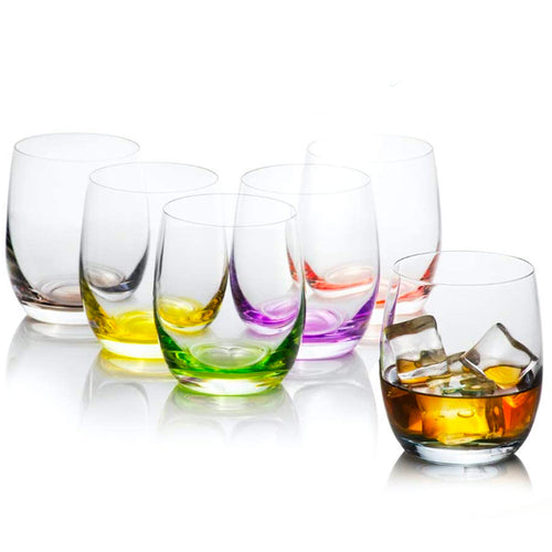 30 Cl Crystalex Bohemia Rainbow Bicchiere Acqua In Vetro Set 6 Pezzi