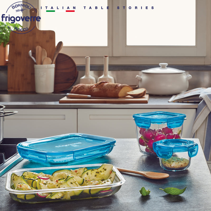 18X18 Cm Bormioli Rocco Frigoverre Evolution Contenitore Per Alimenti Ermetico In Vetro