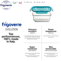 18X14 Cm Bormioli Rocco Frigoverre Evolution Contenitore Per Alimenti Ermetico Rettangolare In Vetro
