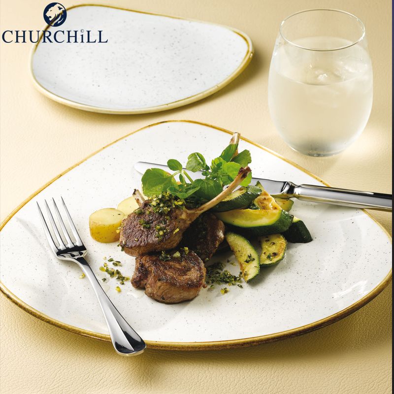 Churchill Stonecast Servizio Piatti Triangolare In Porcellana Vetrificata Set 12 Pz