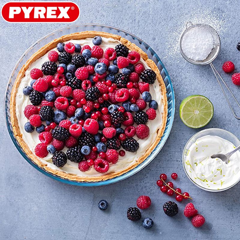 27 Cm Pyrex Bake And Enjoy Stampo Crostata Rotonda In Vetro Borosilicato