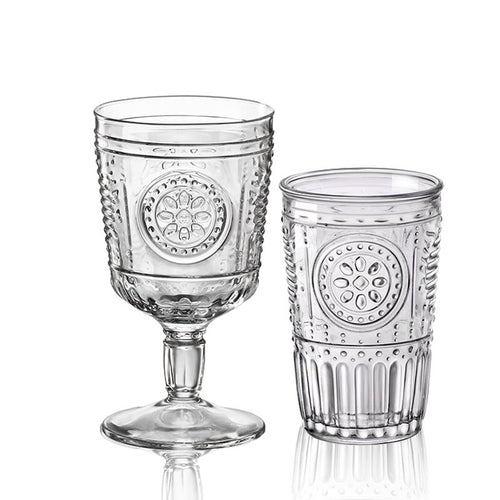 Bormioli Rocco Romantic Set Calici And Bicchieri In Vetro Set 12 Pezzi