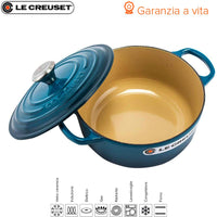24 Cm Le Creuset Cocotte Evolution Casseruola Rotonda In Ghisa