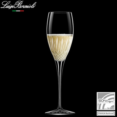 22 Cl Bormioli Luigi Diamante Calice Flute In Vetro Set 4 Pezzi