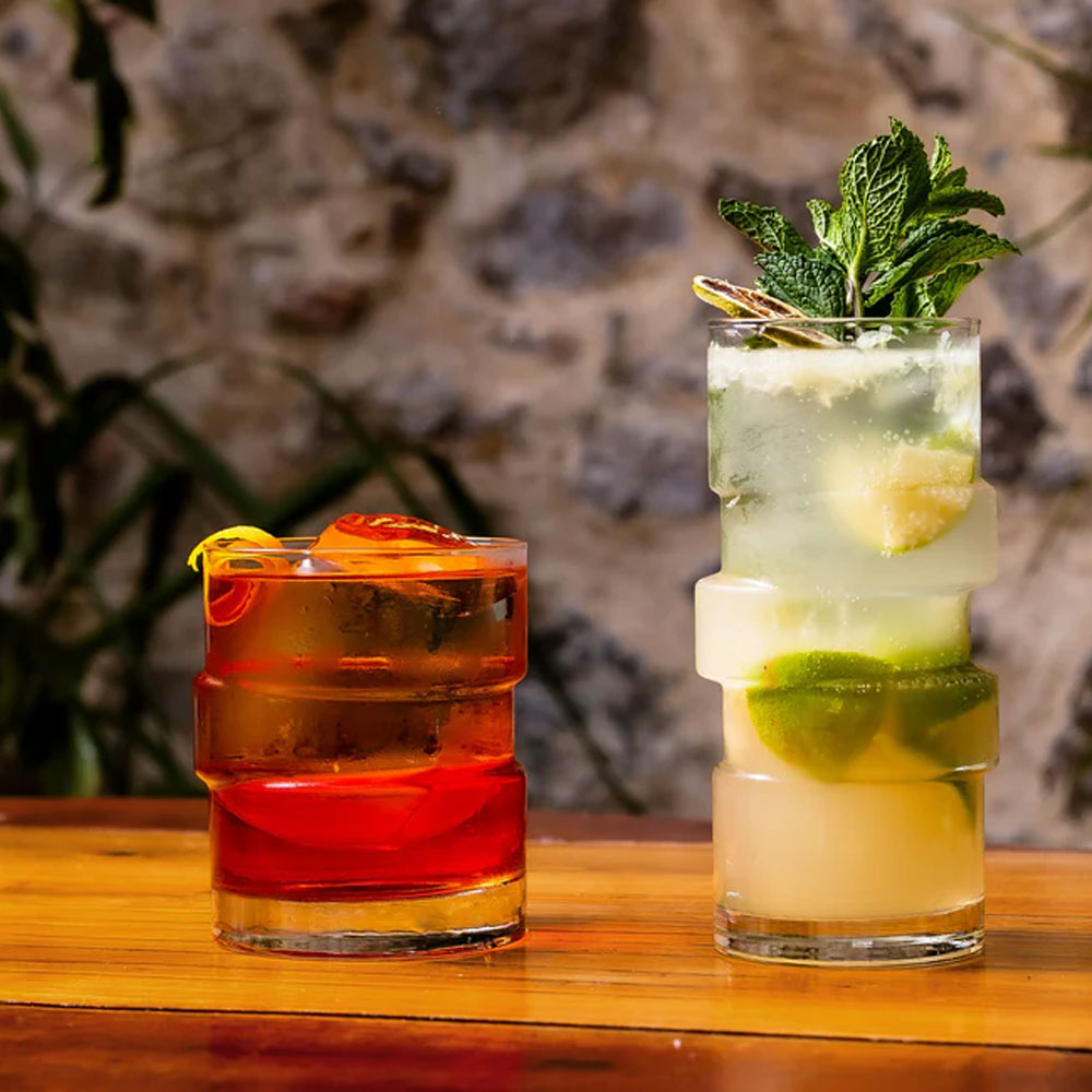 35.5 cl - Onis The Glitch Bicchiere Cocktail DOF In Vetro Set 6 Pz