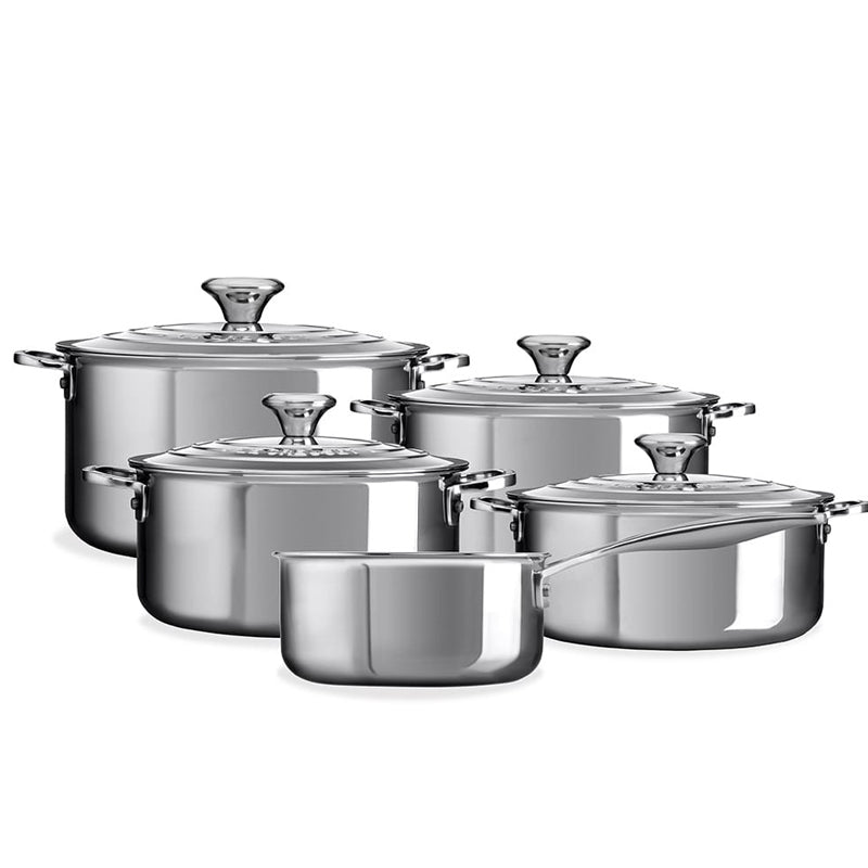 Le Creuset Set Casseruole Alte In Acciaio Inox Set 5 Pz