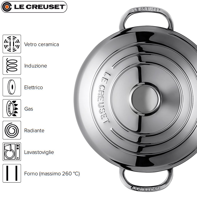 Le Creuset Set Casseruole Alte In Acciaio Inox Set 5 Pz