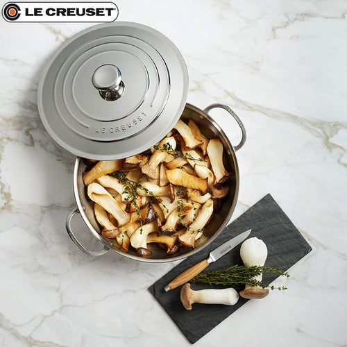 30 Cm Le Creuset Tegame Basso In Acciaio Inox Con Coperchio