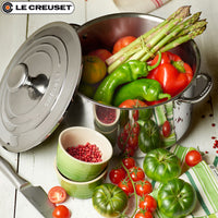 24 Cm Le Creuset Casseruola Profonda In Acciaio Inox Con Coperchio